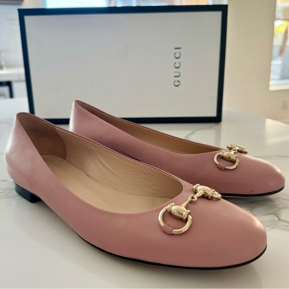 Gucci Leather Ballet Flats with Metal Forsebit - Picture 2 of 6